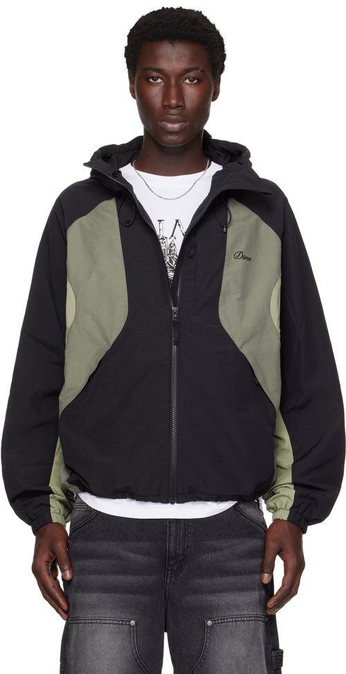 Dime & Gray Tech Windbreaker Jacket - Black - DIMESU253BLK