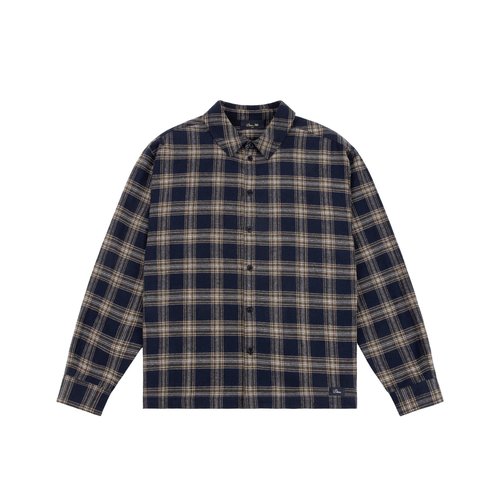 Dime Plaid Flannel Shirt - Navy - DIMEFA257NVY