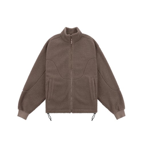 Dime Polar Fleece Sherpa Zip Jacket - Mocha - DIMEFA258MOC