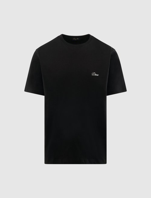 Dime Cursive Small Logo T-Shirt - Black - DIMEHO2547BLK