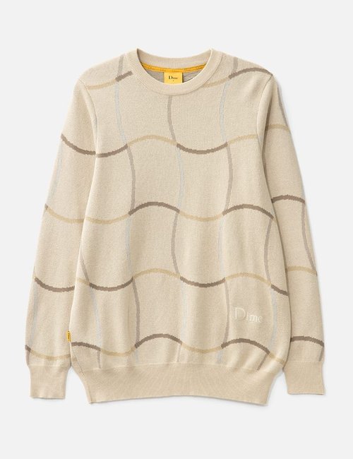 Dime Wave Knit Sweater - Beige