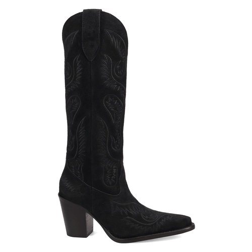 Dingo Evita Embroidered Snip Toe Pull On Boots - Black - D.2253