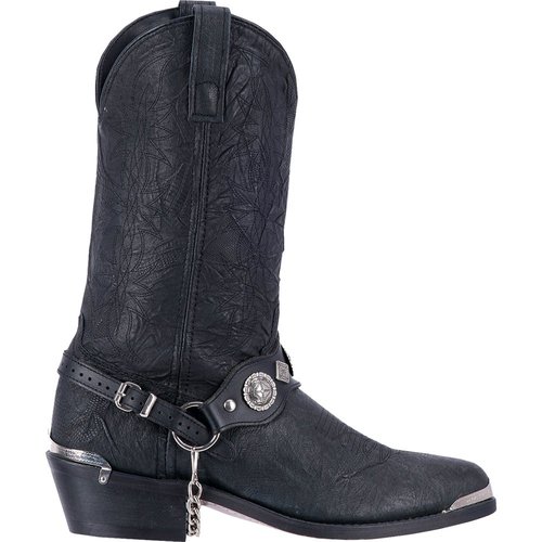 Dingo Suiter Embroidered Round Toe Pull On Cowboy Boots - Black - DI.2175