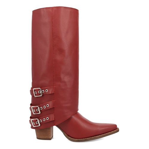 Dingo Urban Cowgirl Snip Toe Pull On Cowboy Boots - Red - D.2296