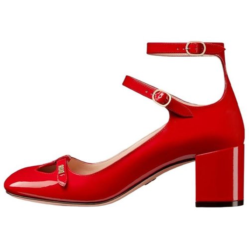Dior Aime Leather Double-Buckle Chunky High Heel - KCV042VNI_S24R
