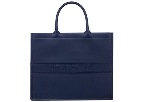Dior Book Tote Embossed Calfskin - Indigo