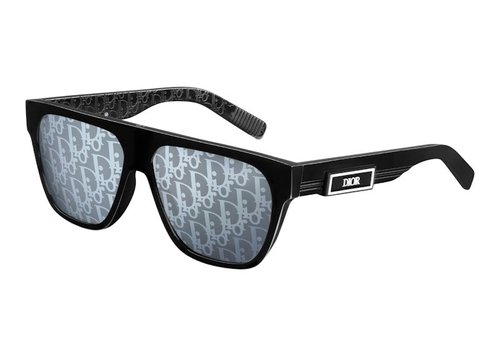 Dior DiorB23 S3I Sunglasses - Black/Dior Jacquard Oblique Blue - DB23S3IRT10B857