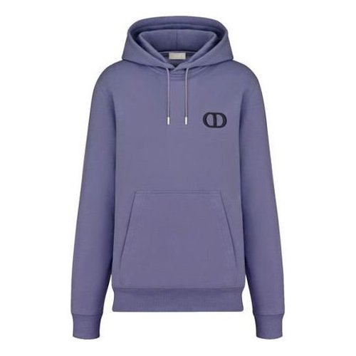 Dior FW21 Logo Alphabet Embroidered Solid Color Pullover Purple Blue - PurpleBlue - 113J698A0531-485