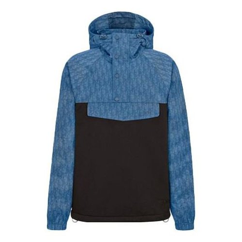 Dior FW21 Printing Hooded Jacket Coat - Blue - 193J640A0631-C585