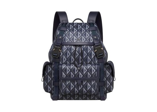Dior Hit the Road Diamond CD Medium Backpack - Dark Blue/Gray/Navy