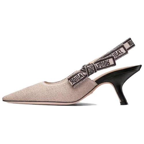 Dior J'ADior Slingback High Heel 'Embroidered Hibiscus Canvas with Bow' - KDP919JUR_S08U