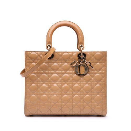 Dior Large Patent Cannage Lady Dior 16-BO-0111 B - Brown - 16-BO-0111 B X