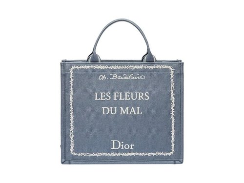 Dior Medium Les Fleurs Du Mal Book Tote with Strap - Blue/White