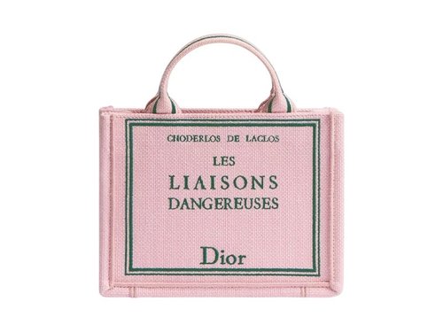 Dior Mini Les Liaisons Dangereuses Book Tote with Strap - Pink/Green
