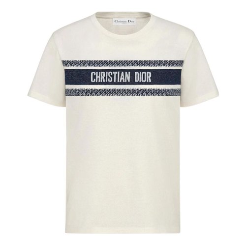Dior SS21 Casual Round Neck Pullover Short Sleeve - White - 143T04A4043-X0200