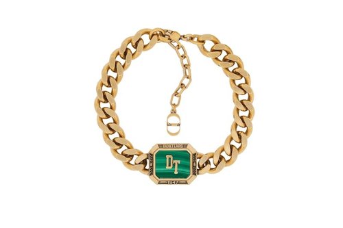 Dior TEARS Chain Link Bracelet - Gold/Malachite