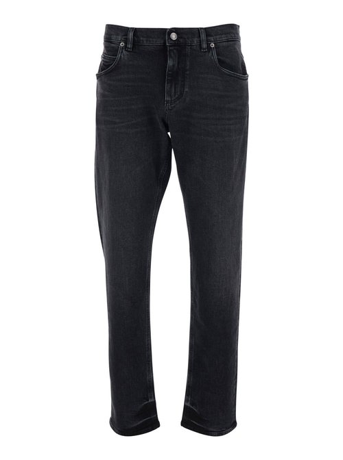 Dolce & Gabbana Black Jeans With Logo Patch On The Rear And Belt Loops In Denim Man - GYJCCZG8OV9S9001