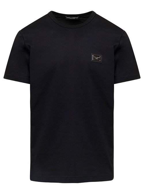 On Dolce&Gabbana Branded T-Shirt - Black - G8PT1TG7F2IN0000