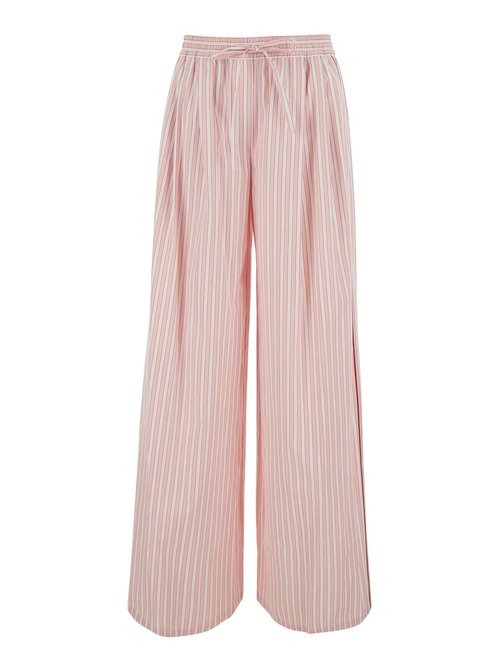 Dolce & Gabbana Pink Pants With All-Over Striped Motif And Logo Patch On The Back In For - FTDJETFR517S8051