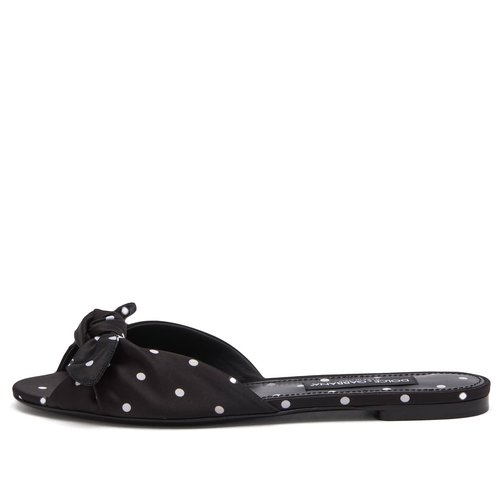 Dolce & Gabbana Slip On Mule in Polka Dot - Black - CQ0620AV885-HNZPW