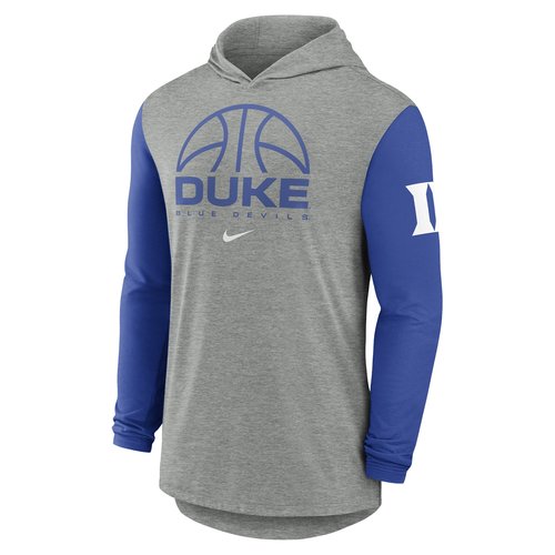 Duke Basketball Nike Dri-FIT College Long-Sleeve Hooded T-Shirt - Grey - 01NB018NDU-8SY