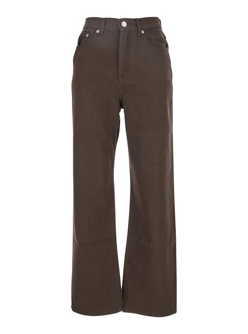 Dunst essential Brown Jeans With Belt Loops And Logo Patch On The Rear In Denim - UDPA5C217W2BROWN