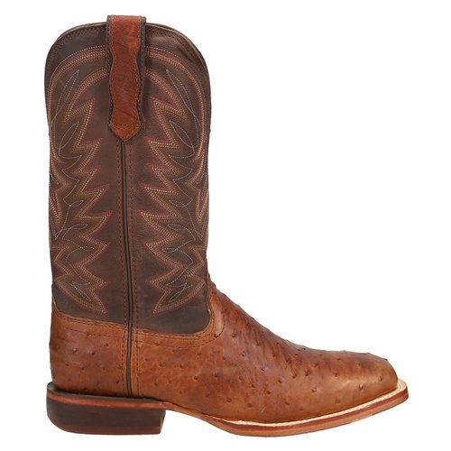 Durango Full Quill Ostrich Embroidered Square Toe Pull On Cowboy Boots - Brown - DD.B0274