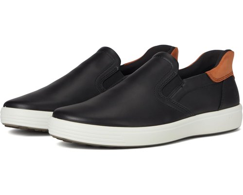 ECCO Soft 7 Easy Slip On - Black/Cognac - 47083451866