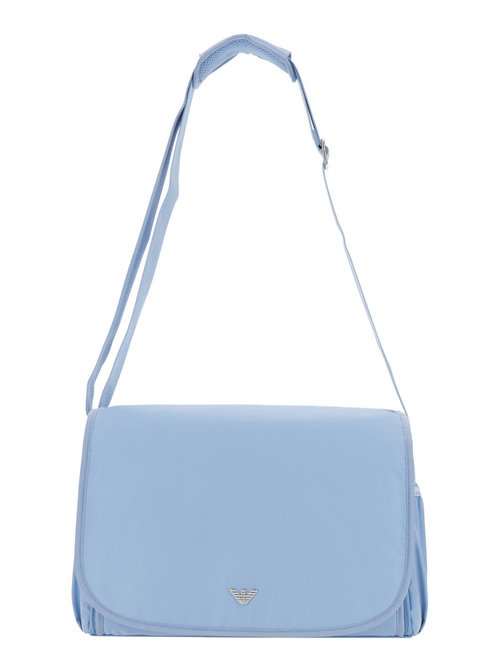 Emporio Armani Light Blue Crossbody Changing Bag With Adjustable Shoulder Strap And Logo Plaque On The FrOnt In Tech Fabric - 402145CC90400332