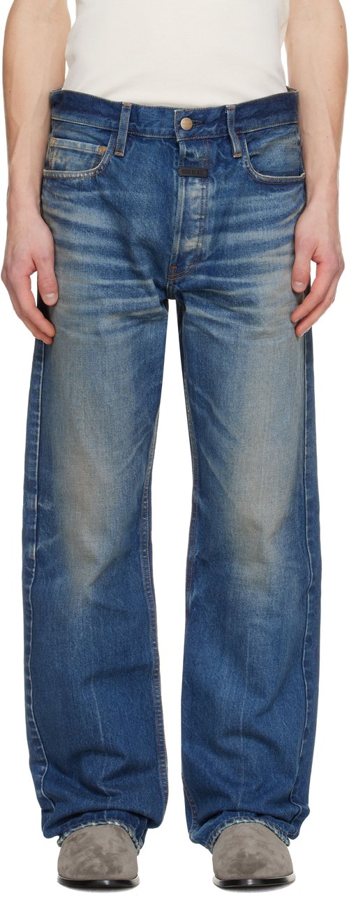 Fear of God Blue Straight 5 Pocket Jeans - Mid Indigo - FG25FW45-454DNM-411