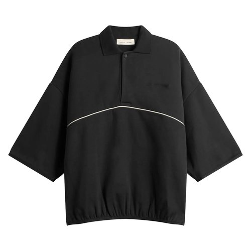 Fear of God Essentials Active Trace Quarter Sleeve Modern Polo - Vintage Black - 192SP264301F