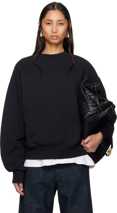 Fear of God Essentials Classic Fit Fleece Crewneck | Size XXL - Jet Black - 192AS252040F