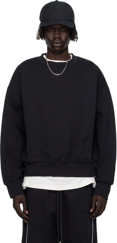 Fear of God Essentials Classic Crewneck Sweatshirt - Jet Black - 192SP252040F