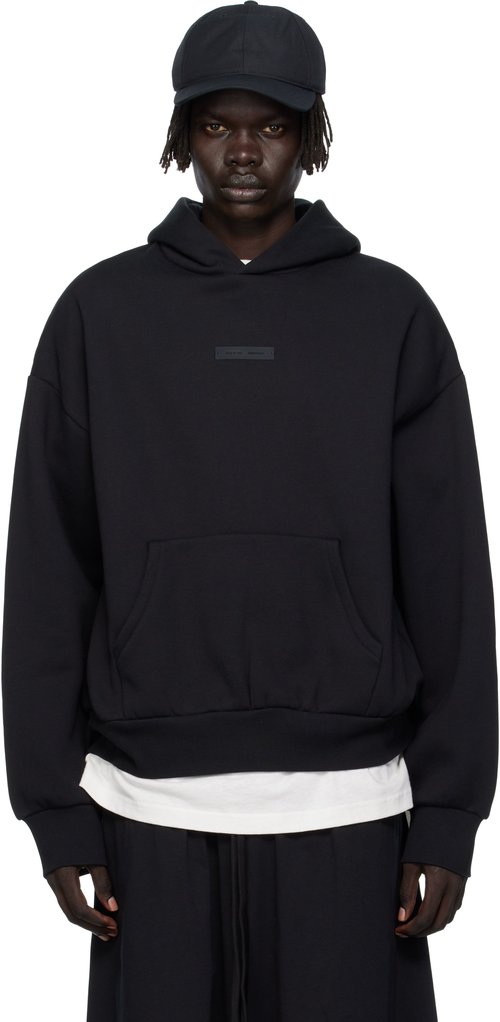 Fear of God Essentials Classic Fleece Hoodie - Jet Black - 192SP252050F
