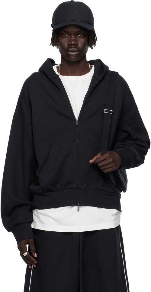 Fear of God Essentials Classic Full Zip Hoodie - Jet Black - 192SP254780F