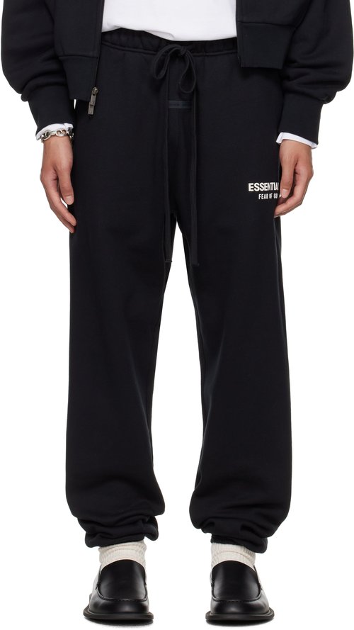 Fear of God Essentials Classic Fit Fleece Sweatpant - Jet Black - 130AS252020F