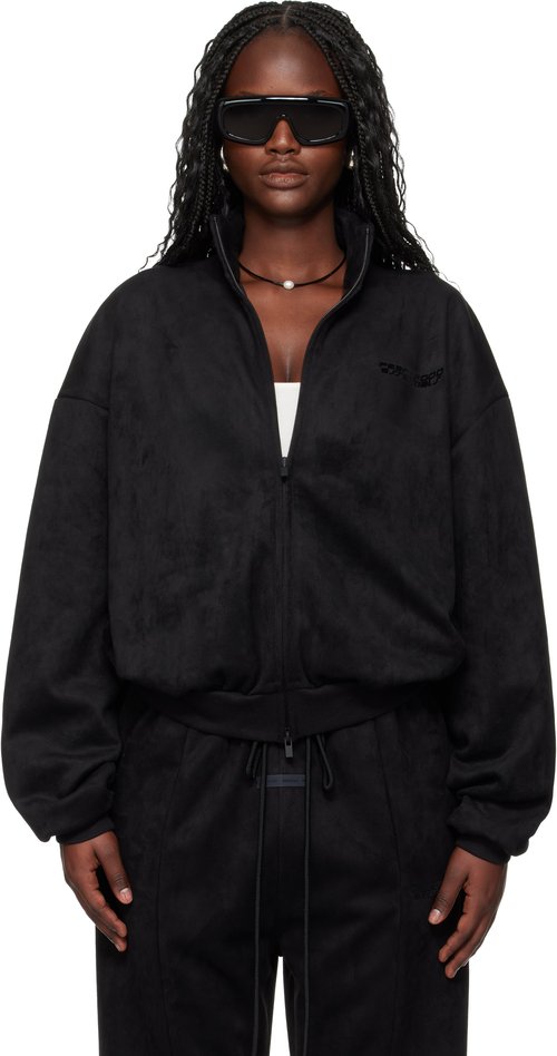 Fear of God Essentials Suede Fleece Vintage Track Jacket - Vintage Black - 192HO259281FW