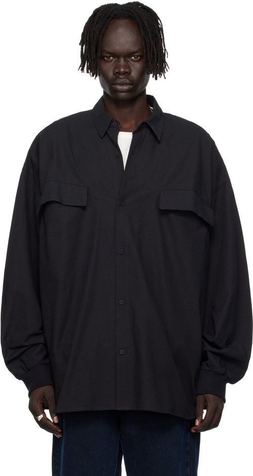 Fear of God ESSENTIALS Black Oxford Shirt - Jet Black - 186SP254420F