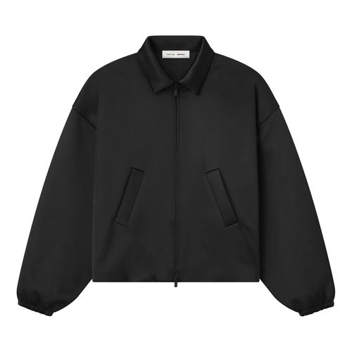 Fear of God Essentials Bonded Satin Zip-Up Bomber Jacket - Jet Black - 202SP258070F