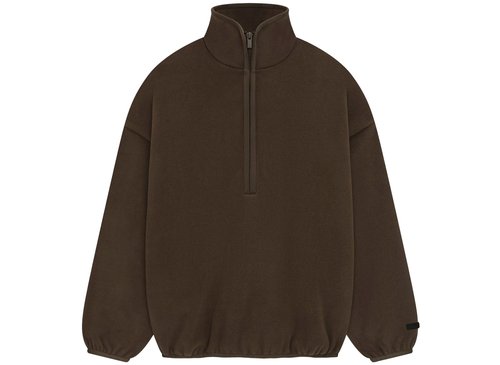 Fear of God Essentials Brushed Half Zip Pullover - Brown - 202HO246425F