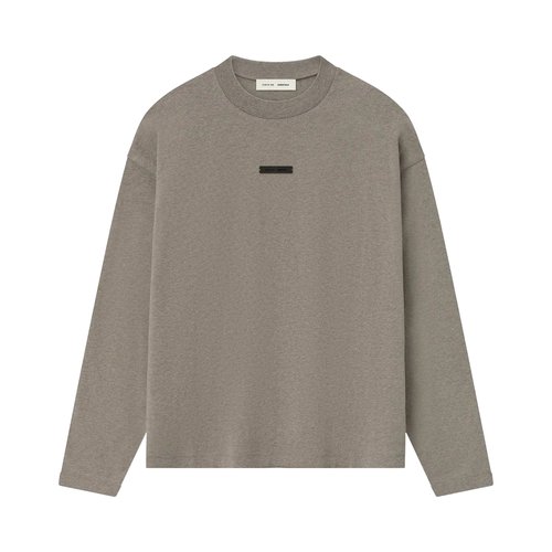 Fear of God Essentials Classic Fit Long-Sleeve Tee | Grey | Size L - Homestead Heather - 125SP254203F