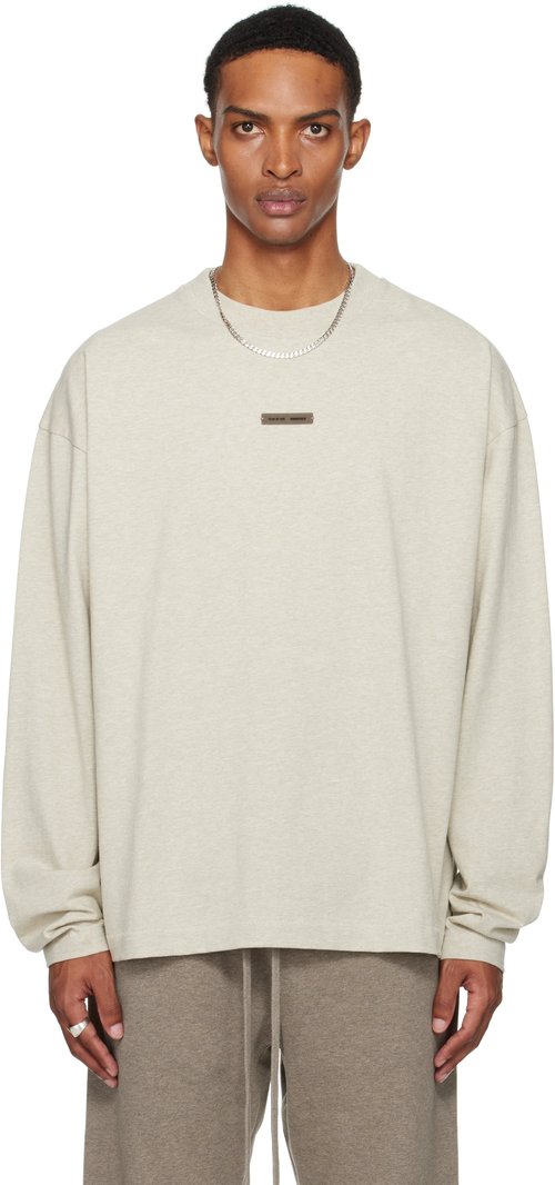 Fear of God Essentials Classic Fit T-Shirt | Tan | Size XL - Heather Stone - 125SP254202F