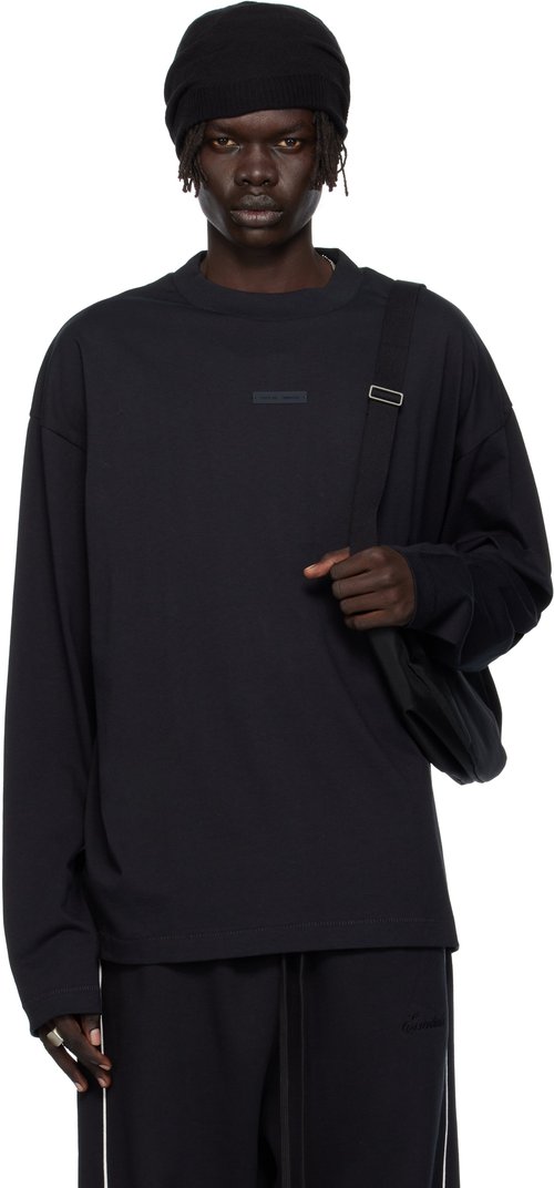 Fear of God Essentials Classic Long Sleeve Tee - Jet Black - 125SP254200F