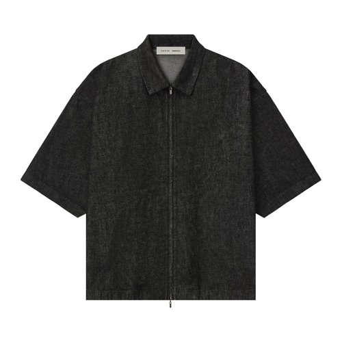 Fear of God Essentials Denim Full Zip Work Shirt - Vintage Black - 202HO258221F