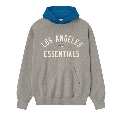Fear of God Essentials Dodgers Sport Hoodie - Concrete Heather/Blue Sapphire - 192ML252009F