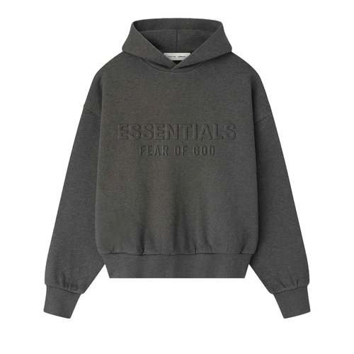 Fear of God Essentials Embossed Classic Hoodie - Charcoal Heather - 192HO256211F