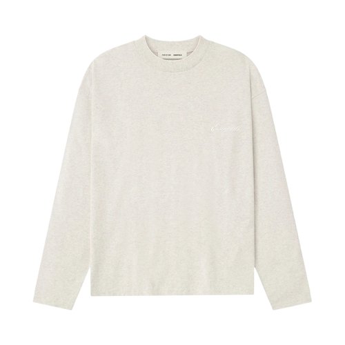 Fear of God Essentials Embroidered Classic Long Sleeve Tee - Oatmeal Heather - 125HO254202F