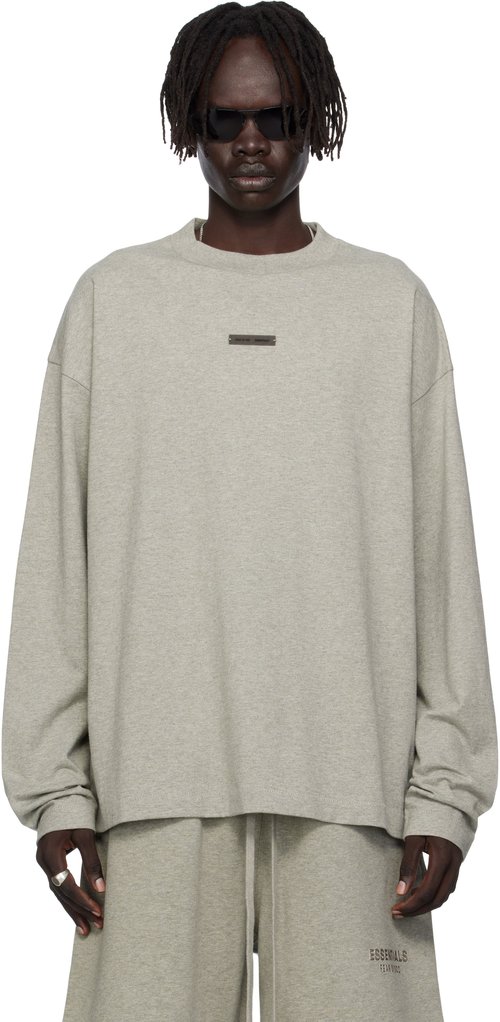 Fear of God Essentials Classic Short-Sleeve Tee - Concrete Heather - 125SP254205F