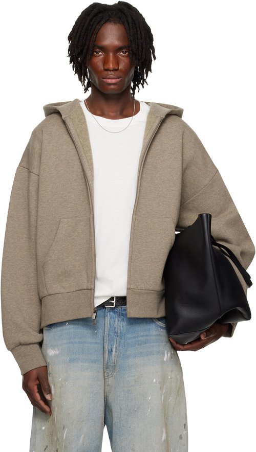 Fear of God Essentials Classic Full Zip-Up Hoodie - Homestead Heather - 192AS254781F