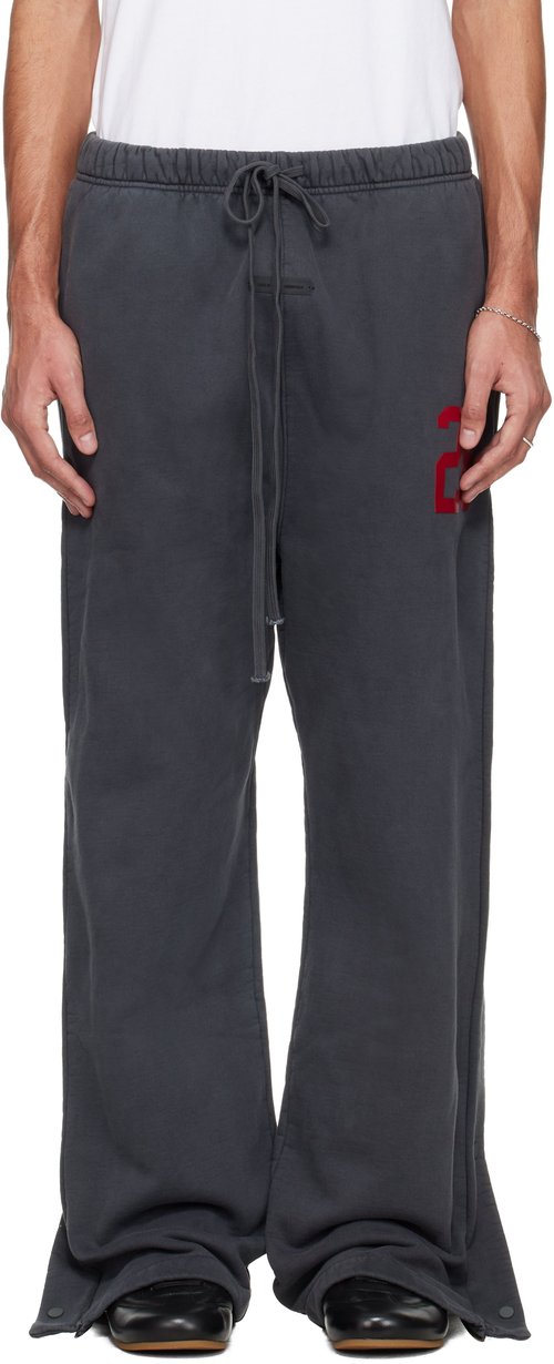 Fear of God ESSENTIALS Gray Holiday Heavy Fleece Tearaway Sweatpants - Iron Grey - 130HO258452F